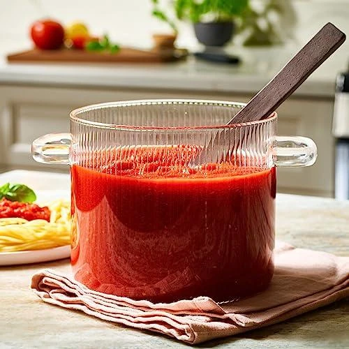 Le'raze Decor Glass Cooking Pot With Lid