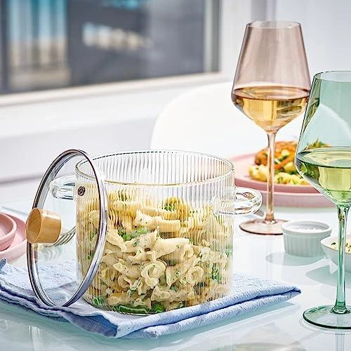 Le'raze Decor Glass Cooking Pot With Lid