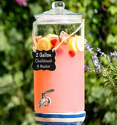 Le'raze Decor Leakproof Glass Beverage Dispenser with Spigot