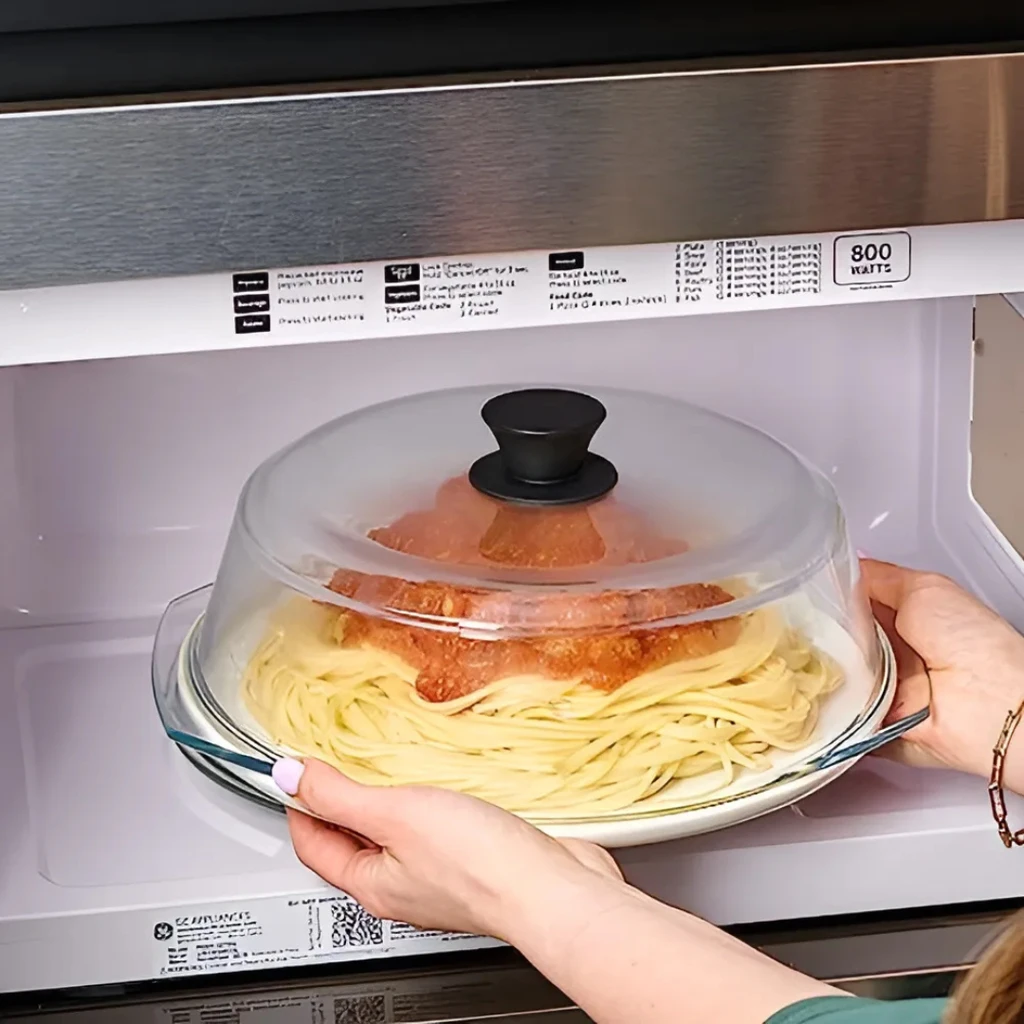 Le'raze Decor Tall Glass Microwave Splatter Cover For Food