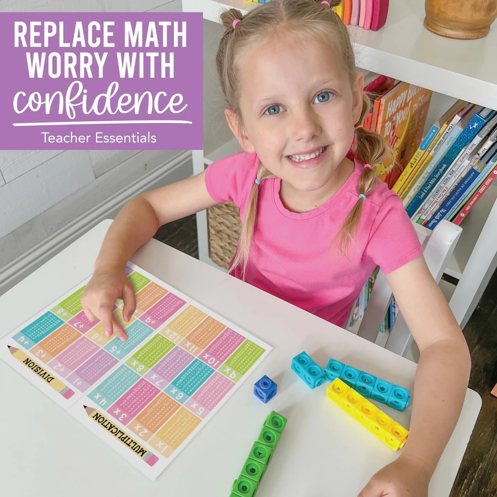 Hadley Designs Double-Sided Math Cheat Sheets - Add, Subtract, Multiply, Divide