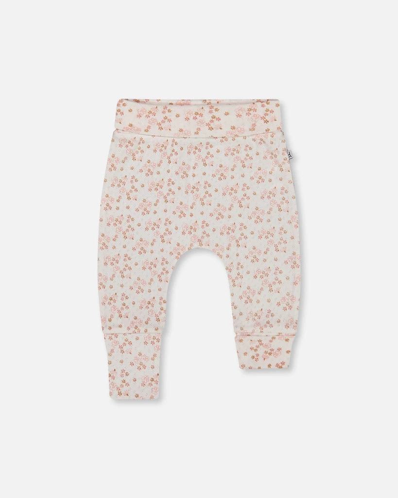 Deux par Deux Organic Cotton Pointelle Evolutive Pant Printed