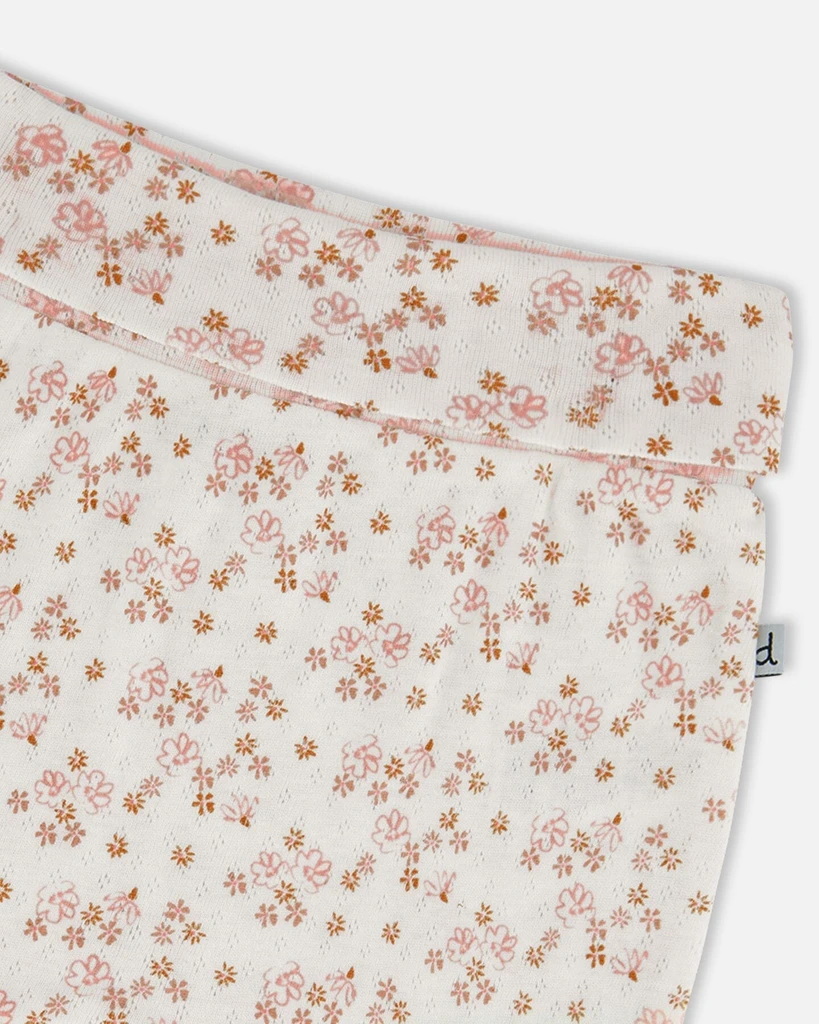 Deux par Deux Organic Cotton Pointelle Evolutive Pant Printed