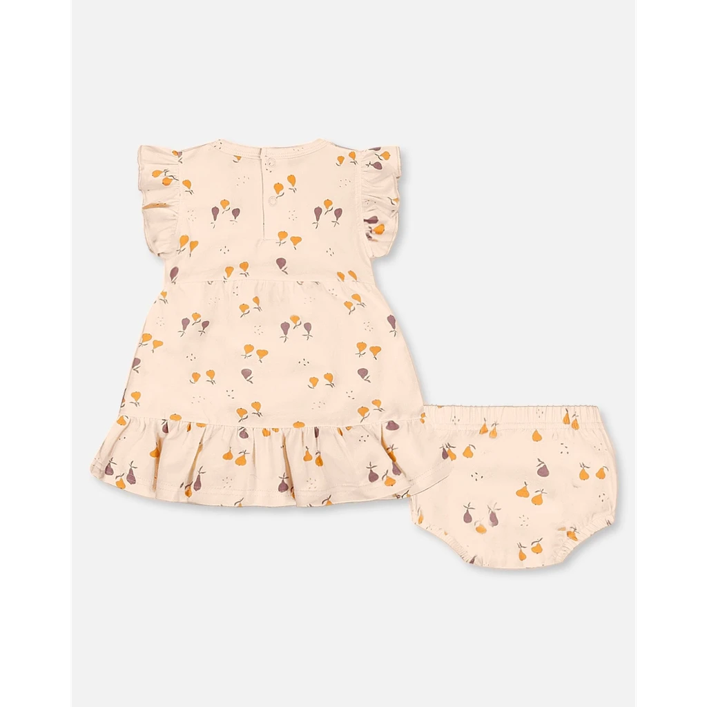Deux par Deux Printed Organic Cotton Dress And Bloomer Set