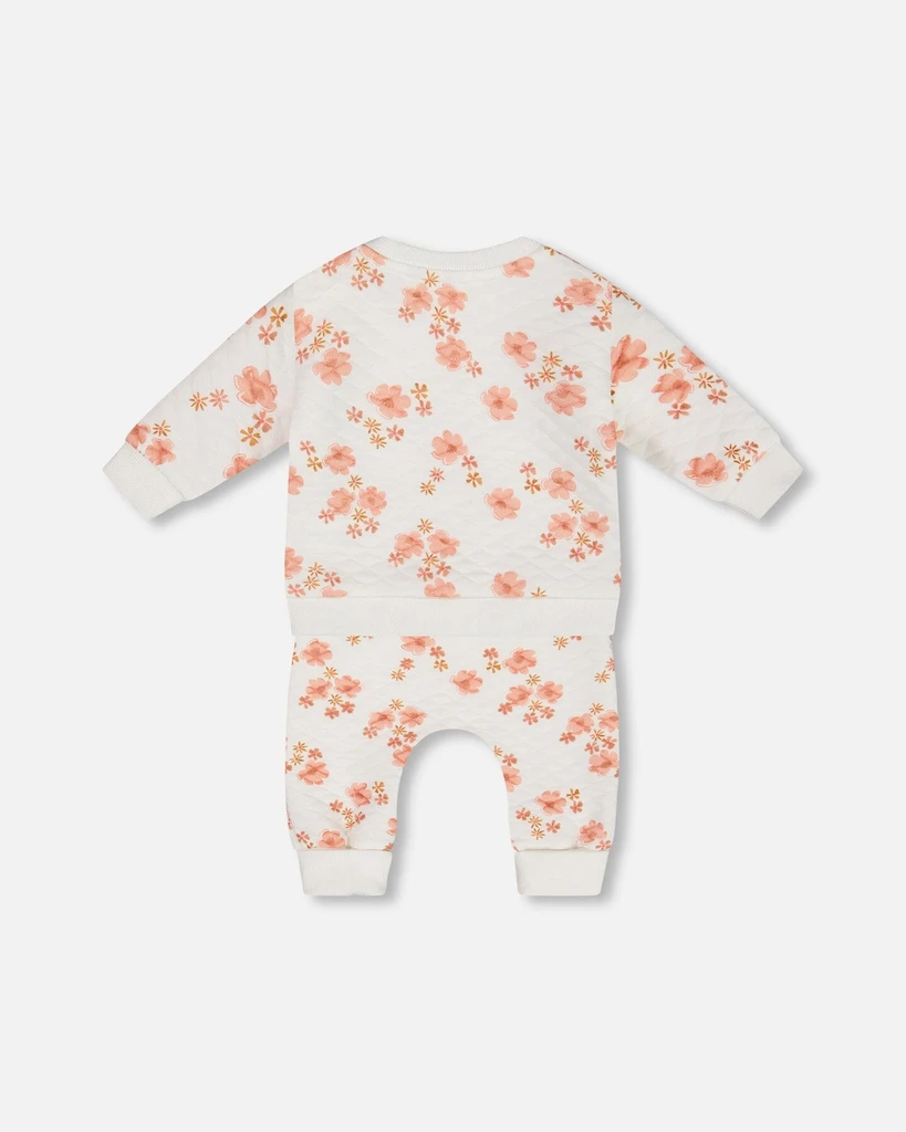 Deux par Deux Printed Quilted Top And Pant Set
