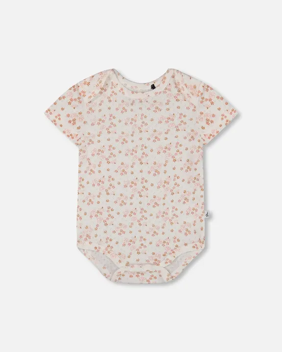 Deux par Deux Organic Cotton Pointelle Onesie Printed