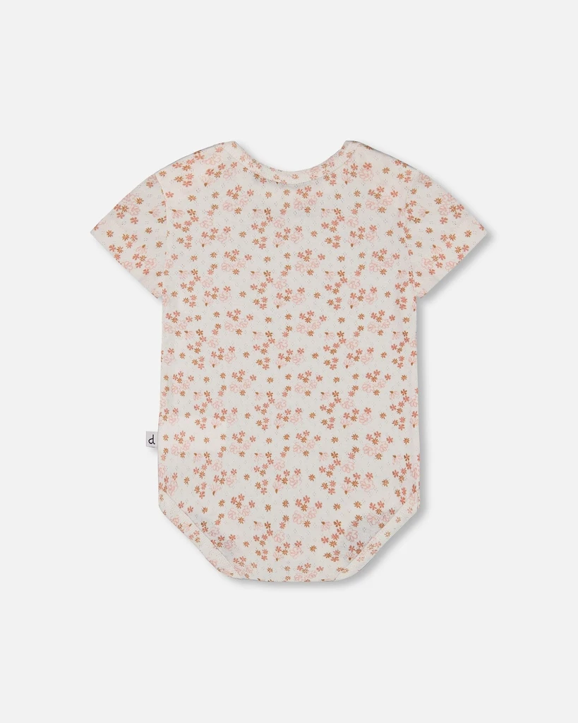 Deux par Deux Organic Cotton Pointelle Onesie Printed