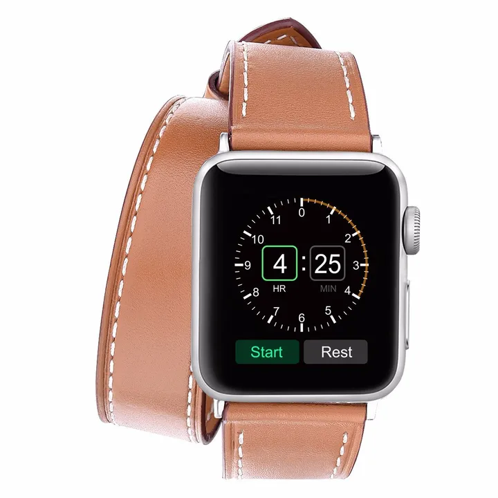 Speidel Leather Double Tour Watchband Compatible For Use With The Apple Watch®