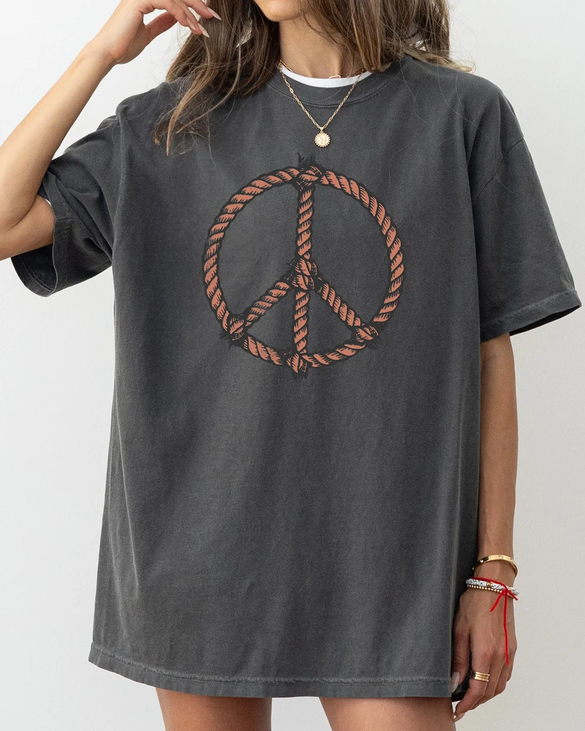 Refinery Number One Peace, Country, Western, Cowboy, Lasso, Cowgirl, Positivity Tshirt