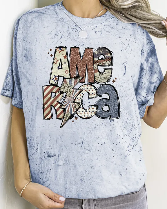 Refinery Number One America, Patriotic, Lightening Bolt, Patterns, Patch Tshirt