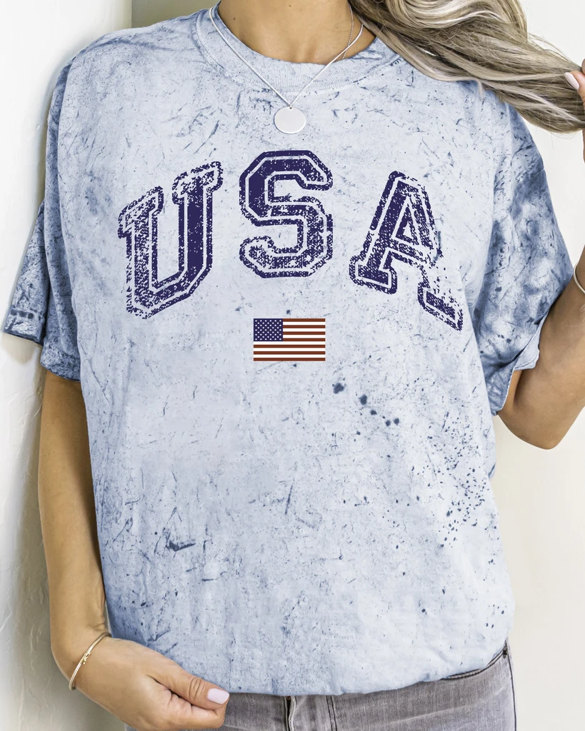 Refinery Number One USA, Patriotic Flag, America, Retro, Vintage, Independence Day, 4th of July, Comfort Colors, Color Blast Tshirt