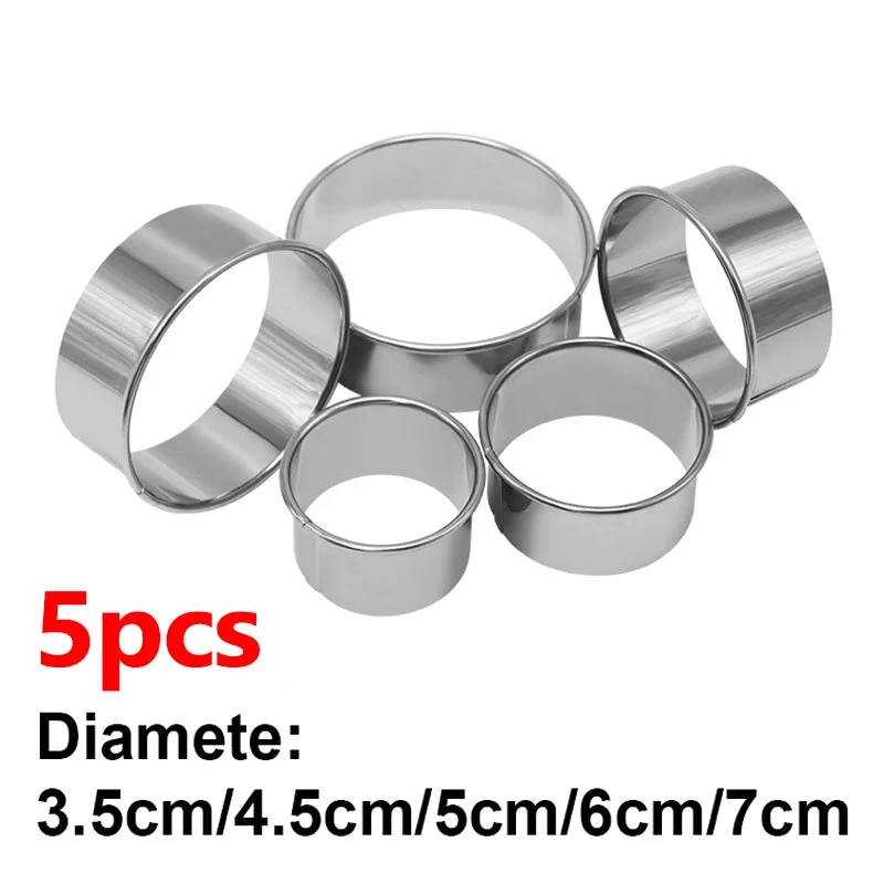 Crumbly Co Stainless Steel Biscuit Mold Set – Round Pastry Cutter for Dumpling