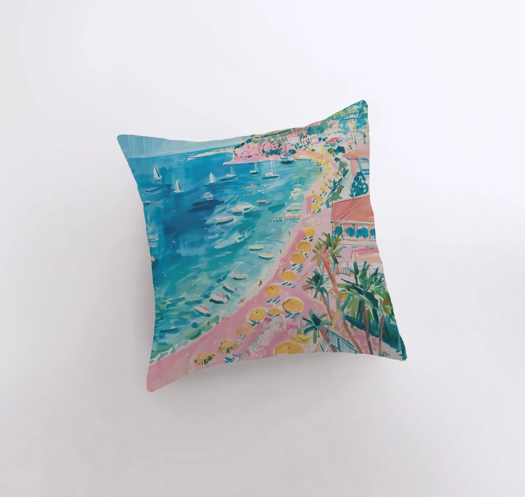 UniikPillows Colorful Coastal Town Throw Pillow - Cover Only