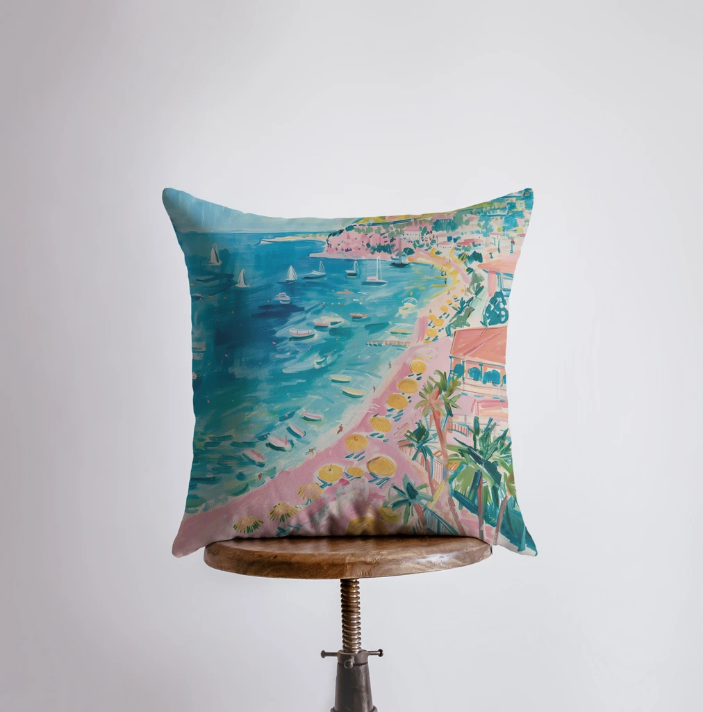 UniikPillows Colorful Coastal Town Throw Pillow - Cover Only