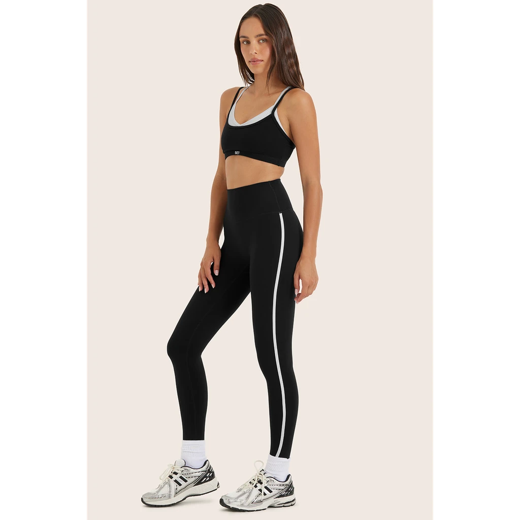 Set Active (Bloopers) Sporty High-Rise Stripe Leggings