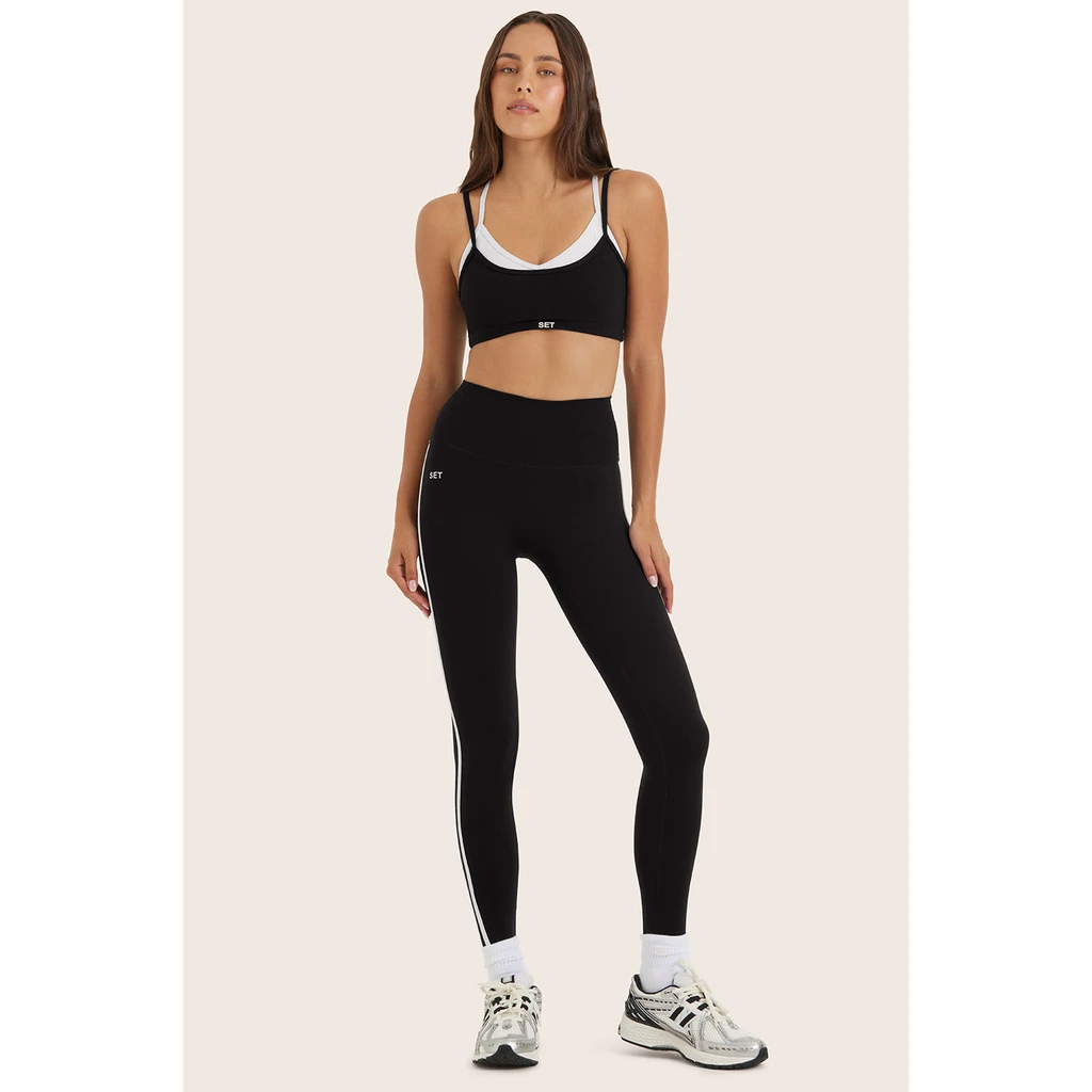 Set Active (Bloopers) Sporty High-Rise Stripe Leggings