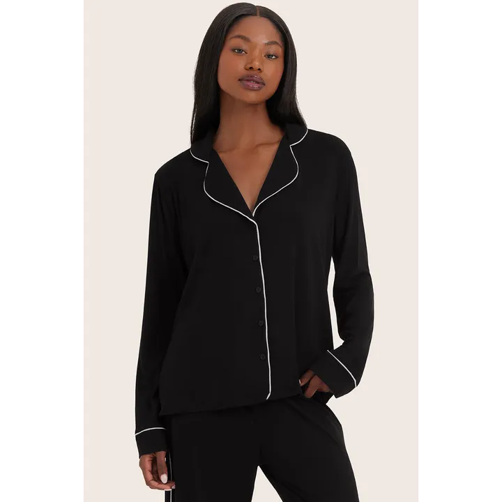 Set Active Sleep Jersey Comfort Contrast Button Down