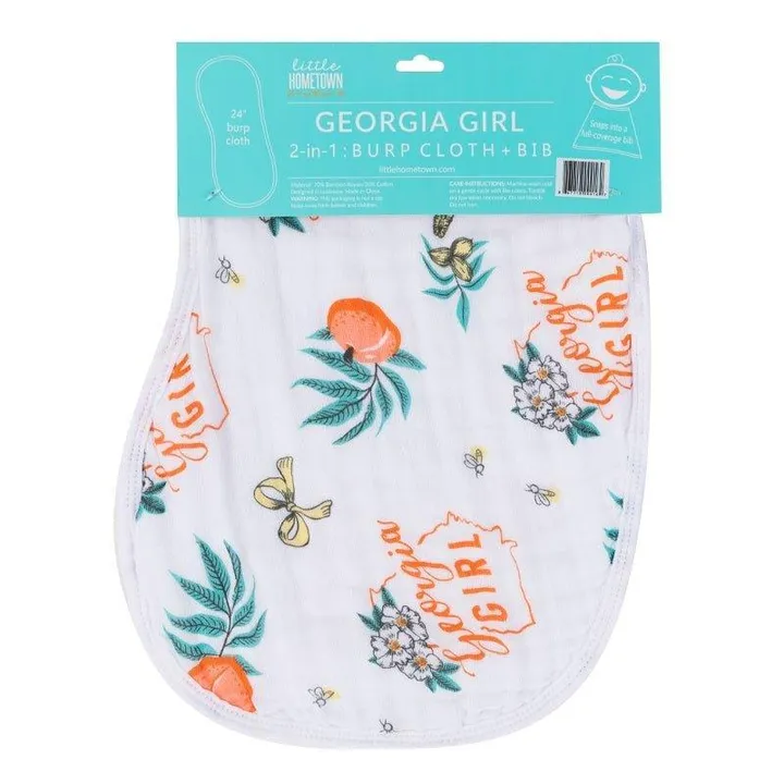 Little Hometown Baby Burp Cloth & Bib Combo