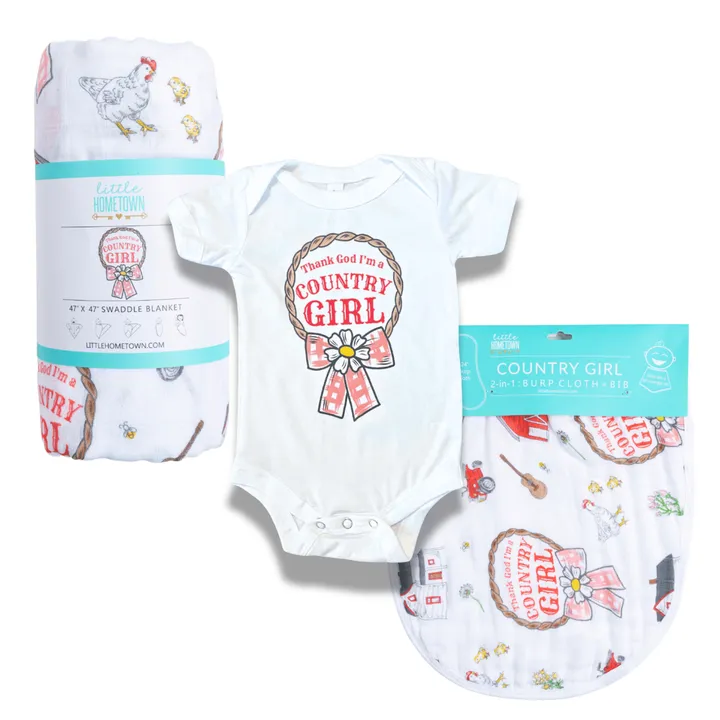 Little Hometown Country Girl Baby Gift Bundle