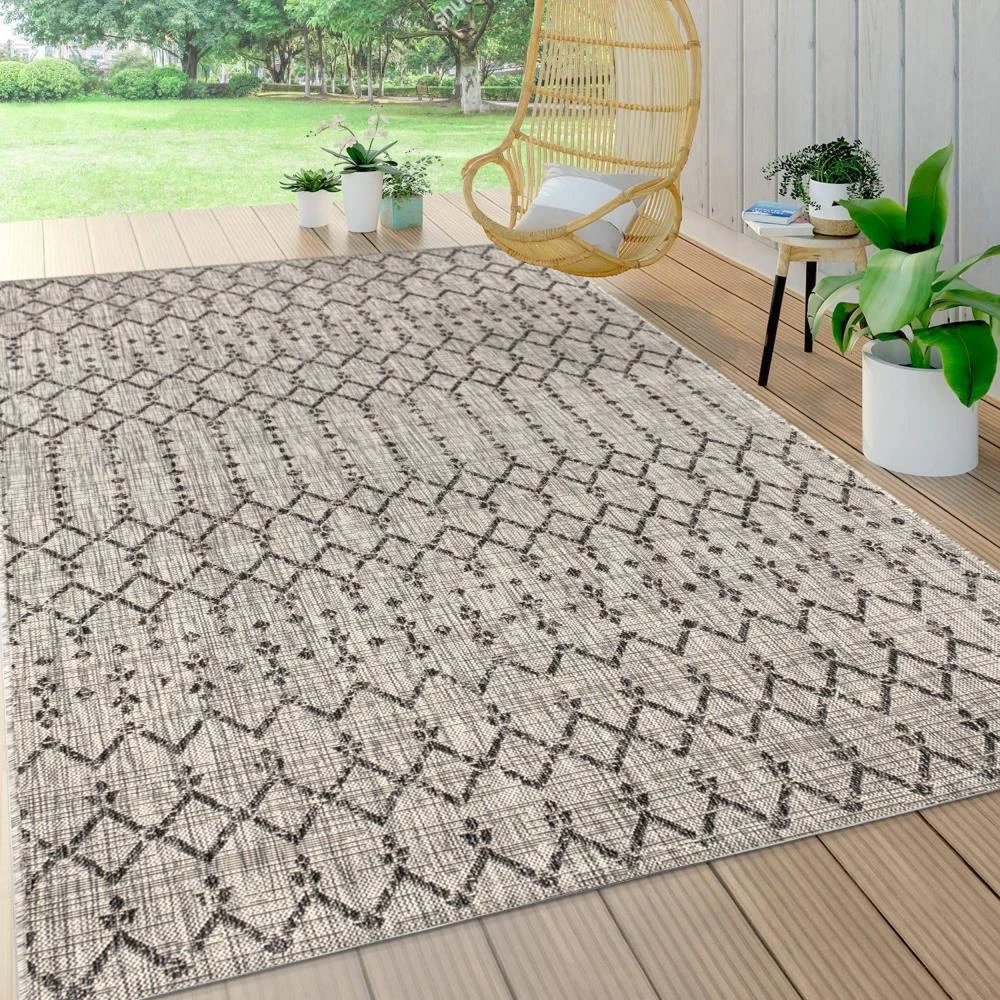 JONATHAN Y Ourika Moroccan Geometric Textured Weave Area Rug - Rectangle