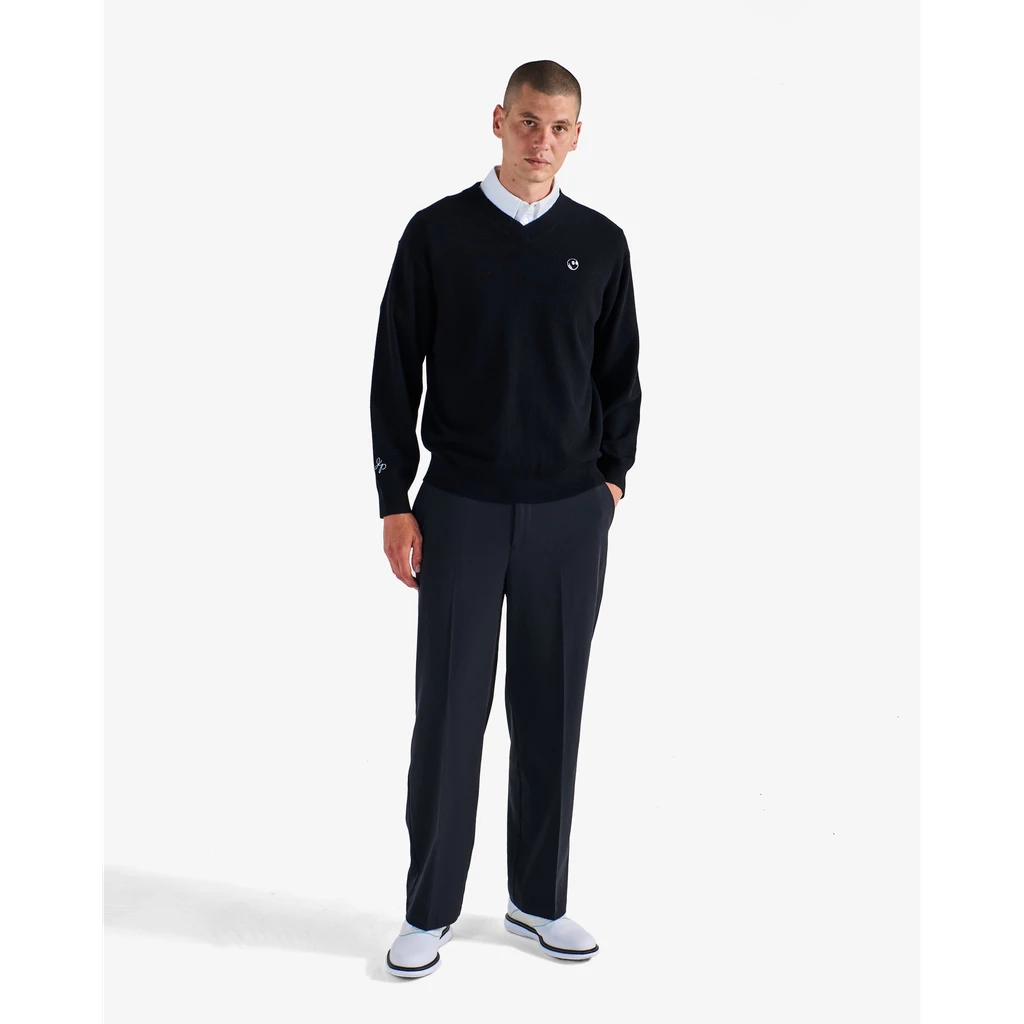 Malbon Golf Jesper Parnevik V Neck Merino Wool Sweater XXL