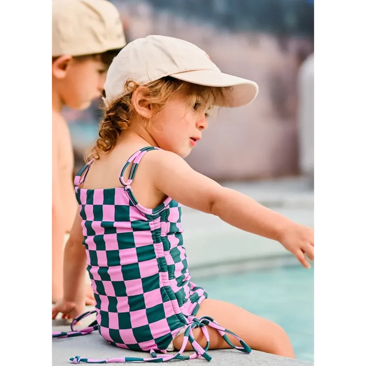 Little Trouble Pink Punch Checkers One Piece