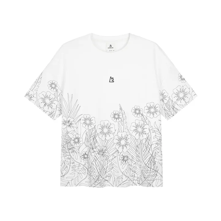 Magnlens Floral Outline Boxy Tee