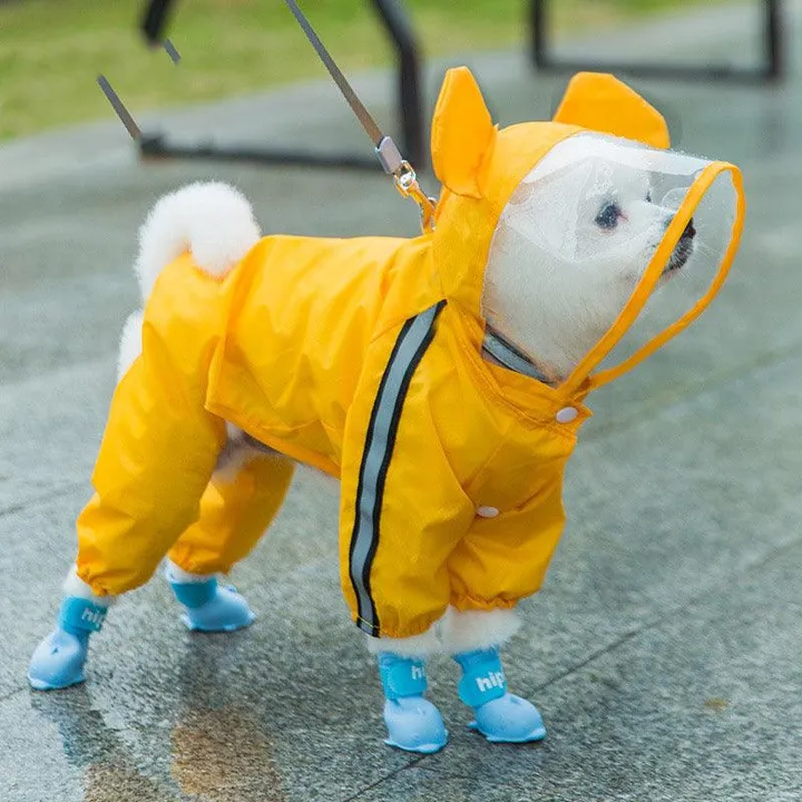 Dog Hugs Cat Stylish Small Dog Raincoat in Fun Colors