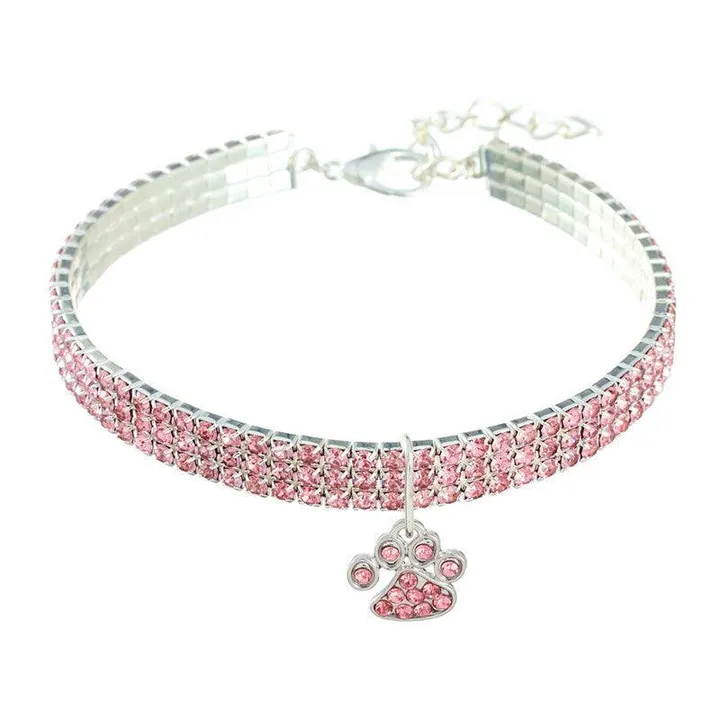 Dog Hugs Cat Elegant Diamond Mix Pet Collar for Dogs & Cats