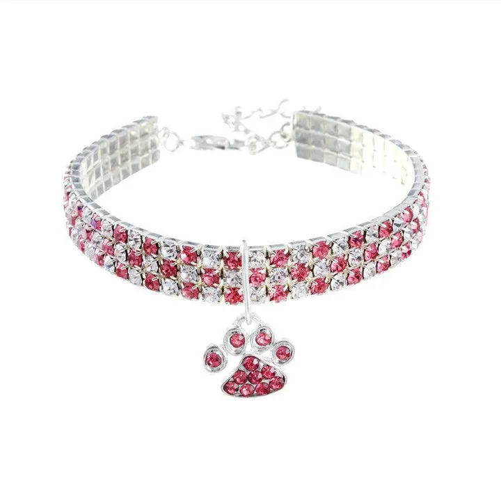 Dog Hugs Cat Elegant Diamond Mix Pet Collar for Dogs & Cats