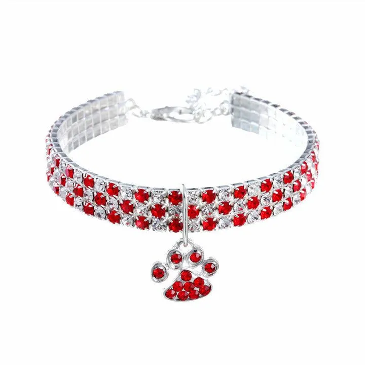 Dog Hugs Cat Elegant Diamond Mix Pet Collar for Dogs & Cats