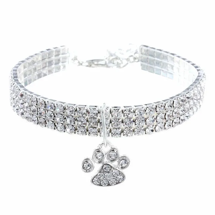 Dog Hugs Cat Elegant Diamond Mix Pet Collar for Dogs & Cats
