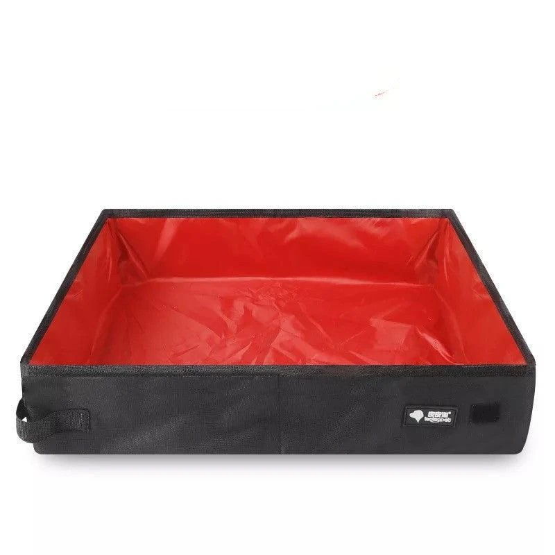 Dog Hugs Cat Foldable Portable Cat Litter Box | Travel-Friendly Design