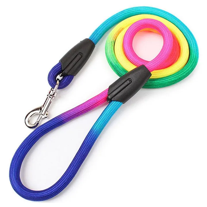 Dog Hugs Cat Vibrant Nylon Round Handheld Dog Rope | Stylish Pet Leash