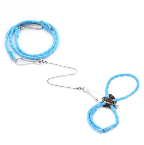 Dog Hugs Cat Super Soft Adjustable Hamster Traction Rope with Bell
