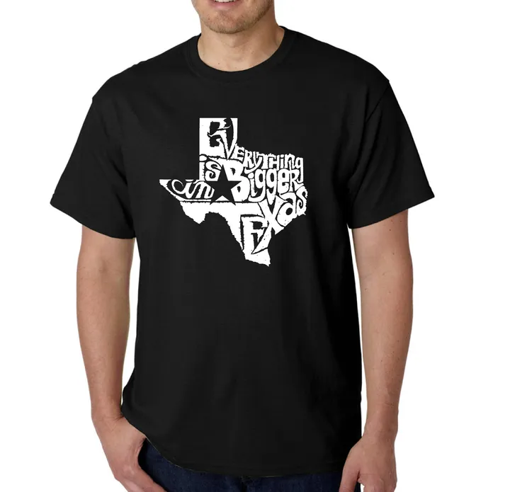 Los Angeles Pop Art Everything Is Bigger in Texas - Men's Word Art T-Shirt
