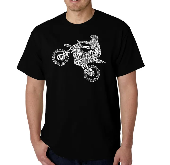 Los Angeles Pop Art FMX Freestyle Motocross - Men's Word Art T-Shirt