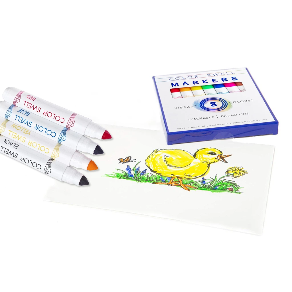 Color Swell Washable Colored Markers With 8 Vibrant Colors