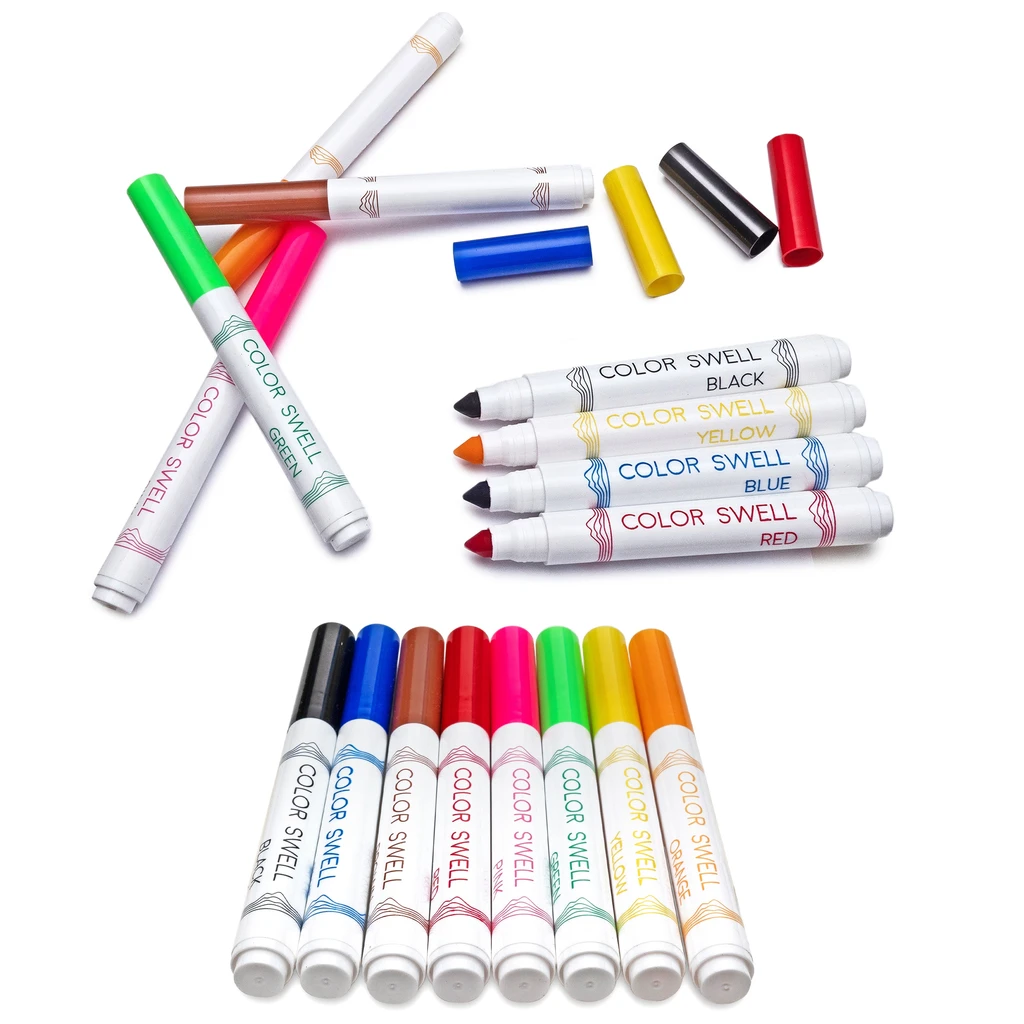 Color Swell Washable Colored Markers With 8 Vibrant Colors