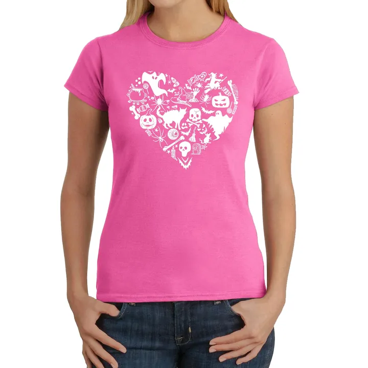 Los Angeles Pop Art Halloween Heart - Women's Word Art T-Shirt