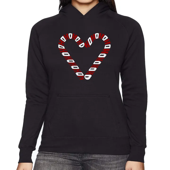 Los Angeles Pop Art Ho Ho Ho Candy Canes Women's Hooded Sweatshirt