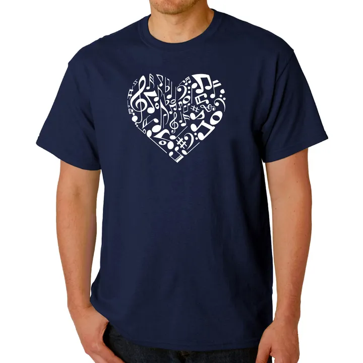 Los Angeles Pop Art Heart Notes  - Men's Word Art T-Shirt