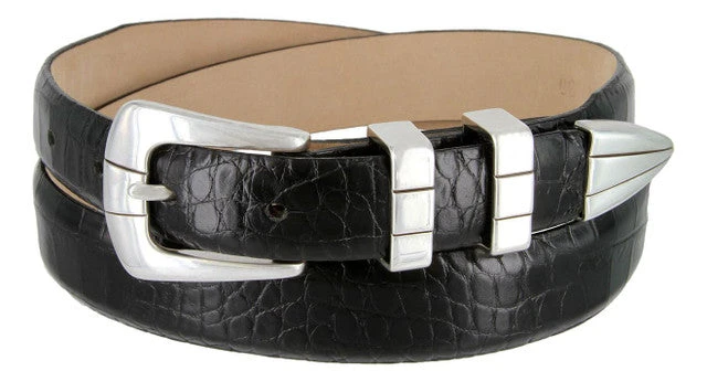 Belt Rhinestone Vince Genuine Full-Grain Leather Designer Dress Belt for Men