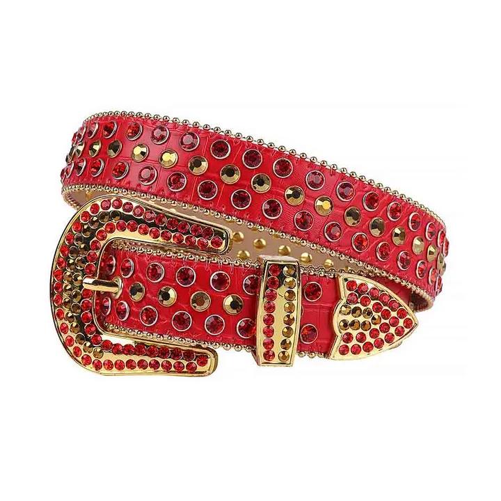 Belt Rhinestone Red Rhinestone Western Belt - Stylish & Durable