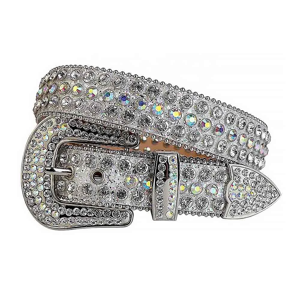 Belt Rhinestone Glamorous Silver Rhinestone Belt for Unisex Fashion