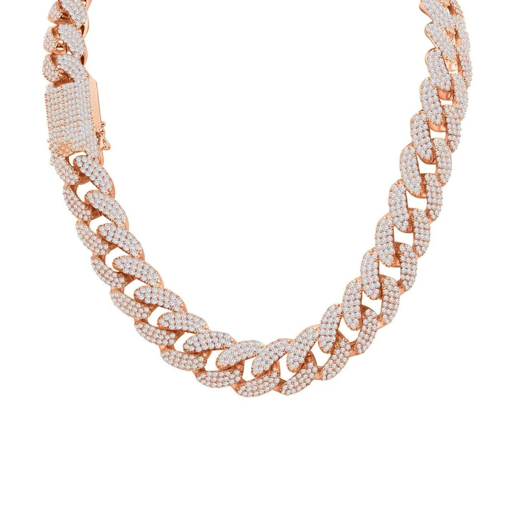Belt Rhinestone Men's Iced Out Cuban Link Chain - 12mm