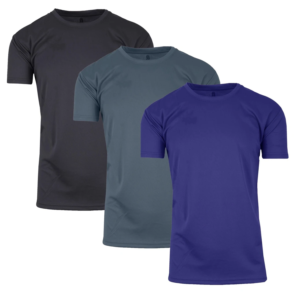 Galaxy by Harvic 3-Pack Men's Moisture-Wicking Quick Dry Performance Tees