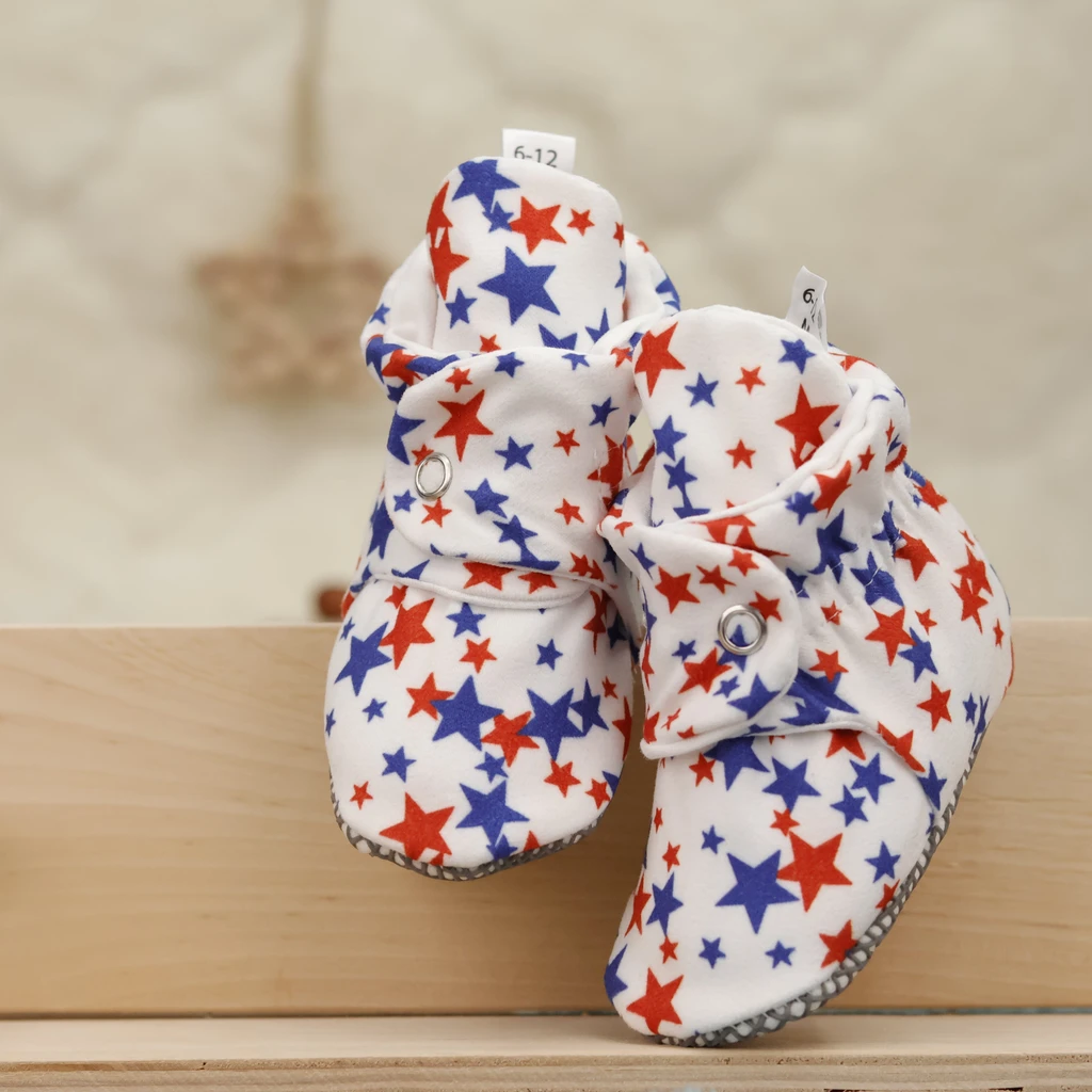 Ella Bonna Organic Cotton Baby Booties, Non-Slip Sole, Cotton Newborn Booties