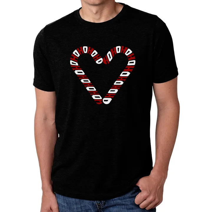 Los Angeles Pop Art Candy Canes Holiday Word Art T-Shirt for Men