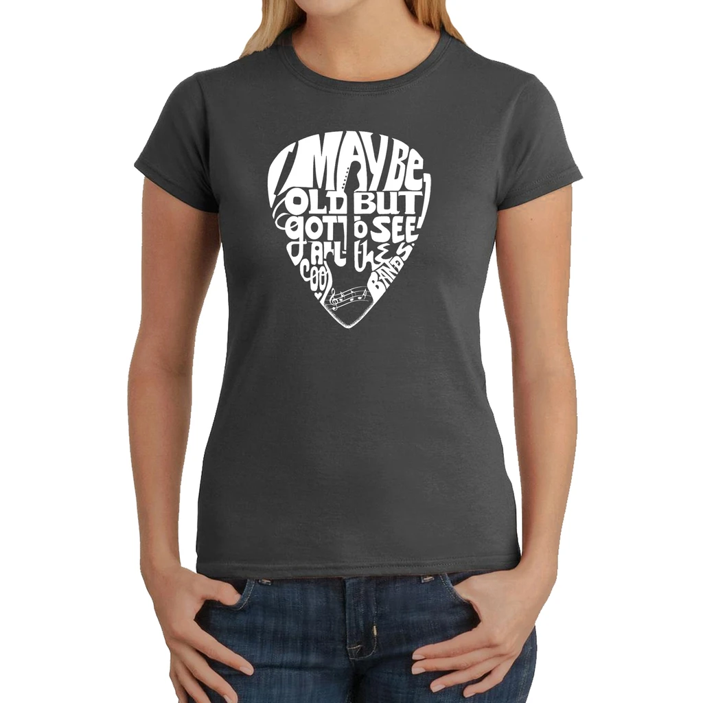 Los Angeles Pop Art Guitar Pick  - Women's Word Art T-Shirt